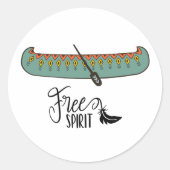 Free Spirit Canoe Runder Aufkleber (Vorderseite)