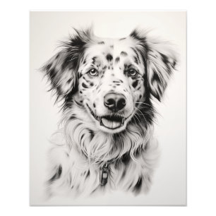 Free Spirit Dog Schwarz und Weiß Fotodruck