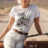 Free Spirit Halloween Ghost Retro Style T - Shirt