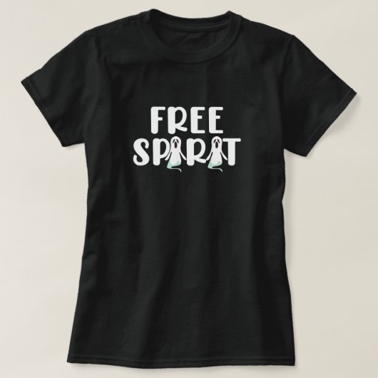 Free Spirit Halloween Ghost T - Shirt (Design vorne)