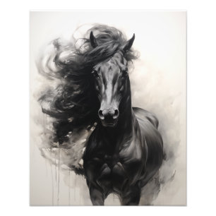 Free Spirit Horse Black and White Fotodruck