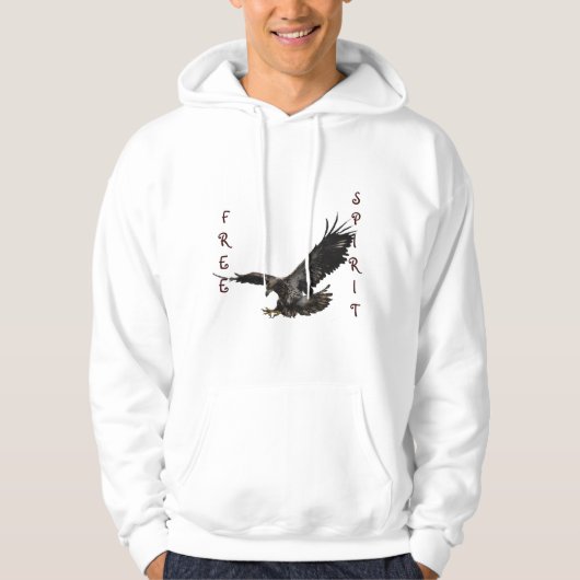 Free Spirit Landing Bald Eagle Wildlife Hoodie (Vorderseite)