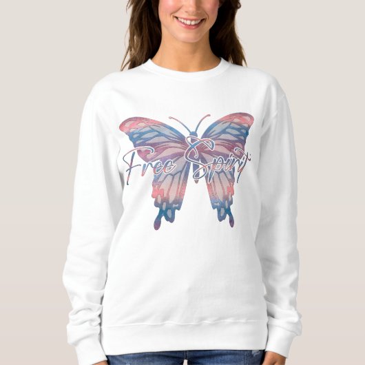 Free Spirit Mandala Butterfly Design Sweatshirt (Vorderseite)