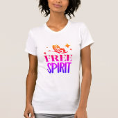 "Free Spirit" mehrfarbig mit Schmetterlingen T-Shirt (Vorderseite)