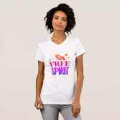 "Free Spirit" mehrfarbig mit Schmetterlingen T-Shirt (Vorne ganz)