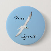 Free Spirit Royal Tern Flying Blue Sky Button (Vorderseite)