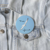 Free Spirit Royal Tern Flying Blue Sky Button (Beispiel)
