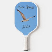 Free Spirit Seagull in Flight Sky Blue Pickleball Schläger (Rückseite)