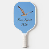 Free Spirit Seagull in Flight Sky Blue Pickleball Schläger (Vorderseite)
