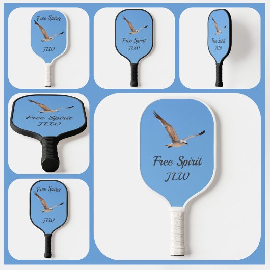 Free Spirit Seagull in Flight Sky Blue Pickleball Schläger