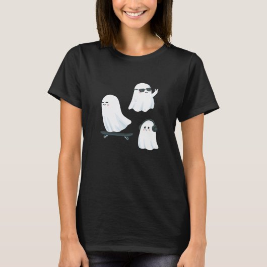 Free Spirits Ghost T - Shirt - Adult Halloween T-S (Vorderseite)