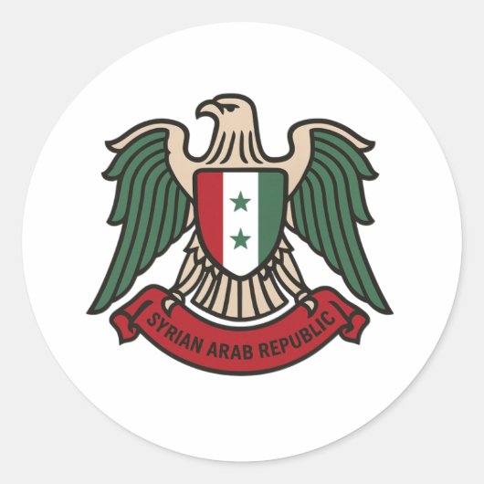 Free Syria Eagle Classic Runder Aufkleber (Vorderseite)