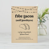 Free Taco Funny Goway Away Party Einladung (Stehend Vorderseite)
