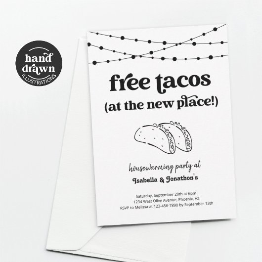 Free Taco Funny Housewarming Party Einladung