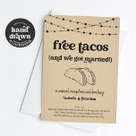 Free Tacos Funny Empfang Nur Einladung<br><div class="desc">Kostenlose Tacos (und wir got verheiratet!). Genießen Sie eine lustige Hochzeitsempfehlung,  die das Rampenlicht auf.. takos! Die Kunstwerke sind handgezeichnet. Koordinationsgegenstände sind in der 'Taco Wedding' Kollektion in meinem Geschäft erhältlich.</div>