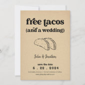 Free Tacos Funny Save the Date Card Einladung (Vorderseite)
