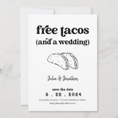 Free Tacos Funny Save the Date Card Einladung (Vorderseite)