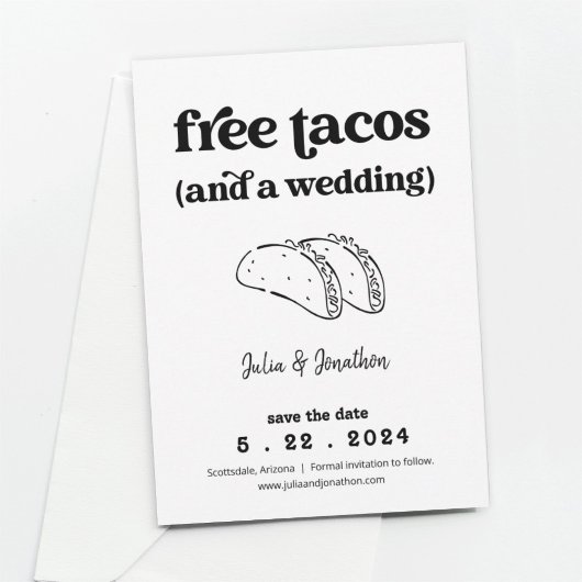 Free Tacos Funny Save the Date Card Einladung