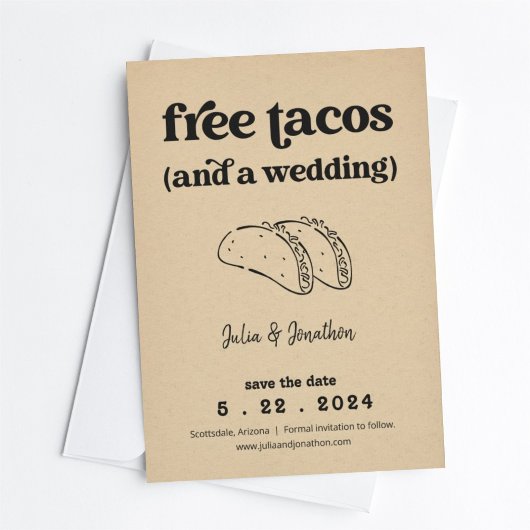 Free Tacos Funny Save the Date Card Einladung