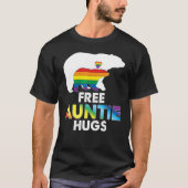 Free Tanttie Hugs Rainbow Bear Lgbt Pride Gay Lesb T-Shirt (Vorderseite)