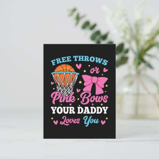 Free Throws oder Pink Bows Daddy Lieben Sie Postkarte (Stehend Vorderseite)