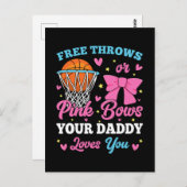 Free Throws oder Pink Bows Daddy Lieben Sie Postkarte (Vorne/Hinten)