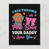 Free Throws oder Pink Bows Daddy Lieben Sie Postkarte (Vorderseite)