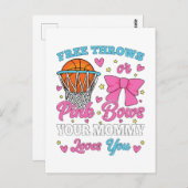 Free Throws oder Pink Bows Mommy Lieben Sie Postkarte (Vorne/Hinten)