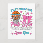 Free Throws oder Pink Bows Mommy Lieben Sie Postkarte (Vorderseite)