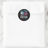 Free Throws oder Pink Bows Pop Pop Lieben Sie Gesc Runder Aufkleber (Tasche)