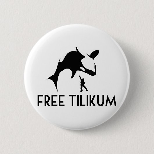 Free Tilikum Rette den Orca Killer Wal Button (Vorderseite)