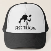 Free Tilikum Rette den Orca Killer Wal Truckerkappe (Vorderseite)