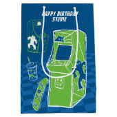 Free Time Arcade Medium Geschenktasche Mittlere Geschenktüte (Rückseite)