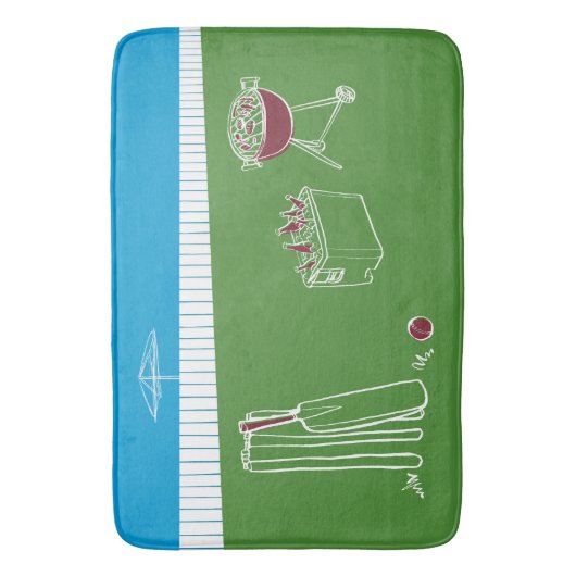 Free TIme Cricket Bath Mat Badematte (Vorderseite Vertikal)