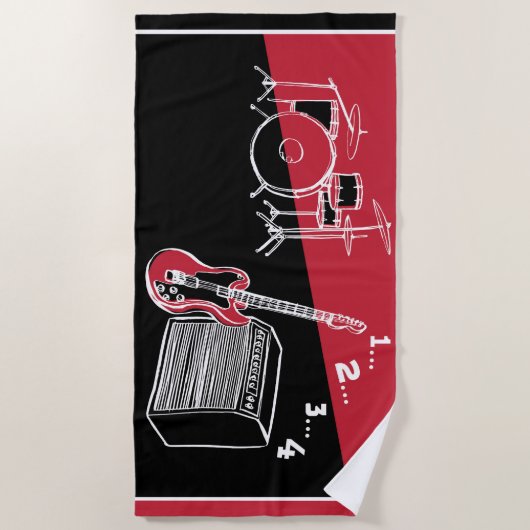 Free Time Rock Beach Handtuch (Vorderseite)