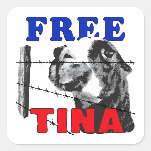 FREE TINA QUADRATISCHER AUFKLEBER (Vorderseite)