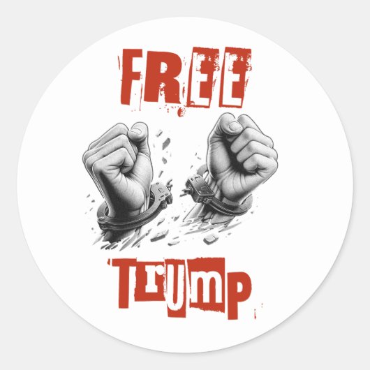 Free Trump - Handschellen Runder Aufkleber (Vorderseite)