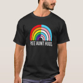 Free Tunt Hugs Rainbow Transgender Flag Lgbtq Gay T-Shirt (Vorderseite)