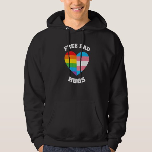 Free Vater Hugs LGBT Pride Hoodie (Vorderseite)