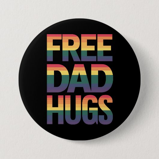 Free Vater Hugs LGBTQ Gay Pride Monat Verbündete s Button (Vorderseite)