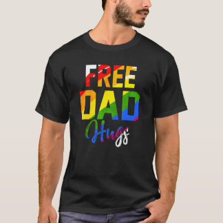 Free Vater Hugs Rainbow Lgbt Flag Pride Gefärbte K T-Shirt