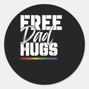 Free Vater Hugs Rainbow Lgbtq Proud Gay Pride Vate Runder Aufkleber