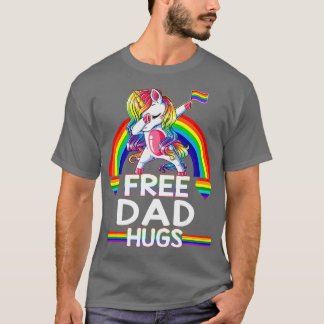 Free Vater Hugs Unicorn LGBT Pride Rainbow Vater T-Shirt