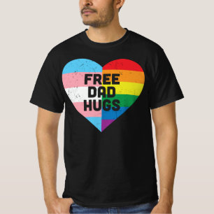 Free Vater Hugs Vintag LGBT Proud Heart T-Shirt