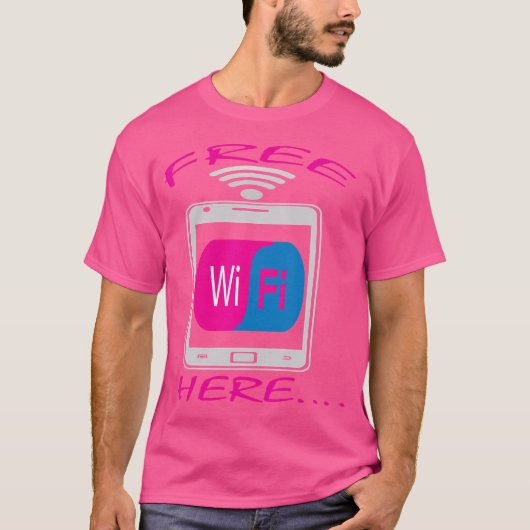 Free Wifi Here Interne T-Shirt (Vorderseite)