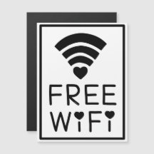 "FREE WIFI" in Schwarz