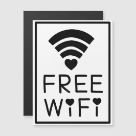 "FREE WIFI" in Schwarz Magneteinladung