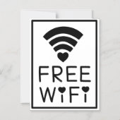 "FREE WIFI" in Schwarz Magneteinladung (Vorderseite)