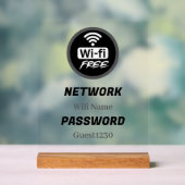 Free WiFi Password Sign | Network Name & Password Acrylschild (Neutral)