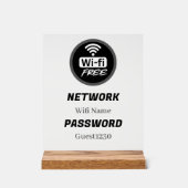 Free WiFi Password Sign | Network Name & Password Acrylschild (Vorderseite)